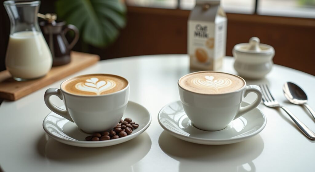 dairy vs oat milk coffee